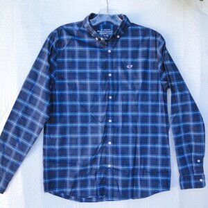 Vineyard Vines OTG On-The-Go Performance Blue Button Down Shirt Boys Size XL 18